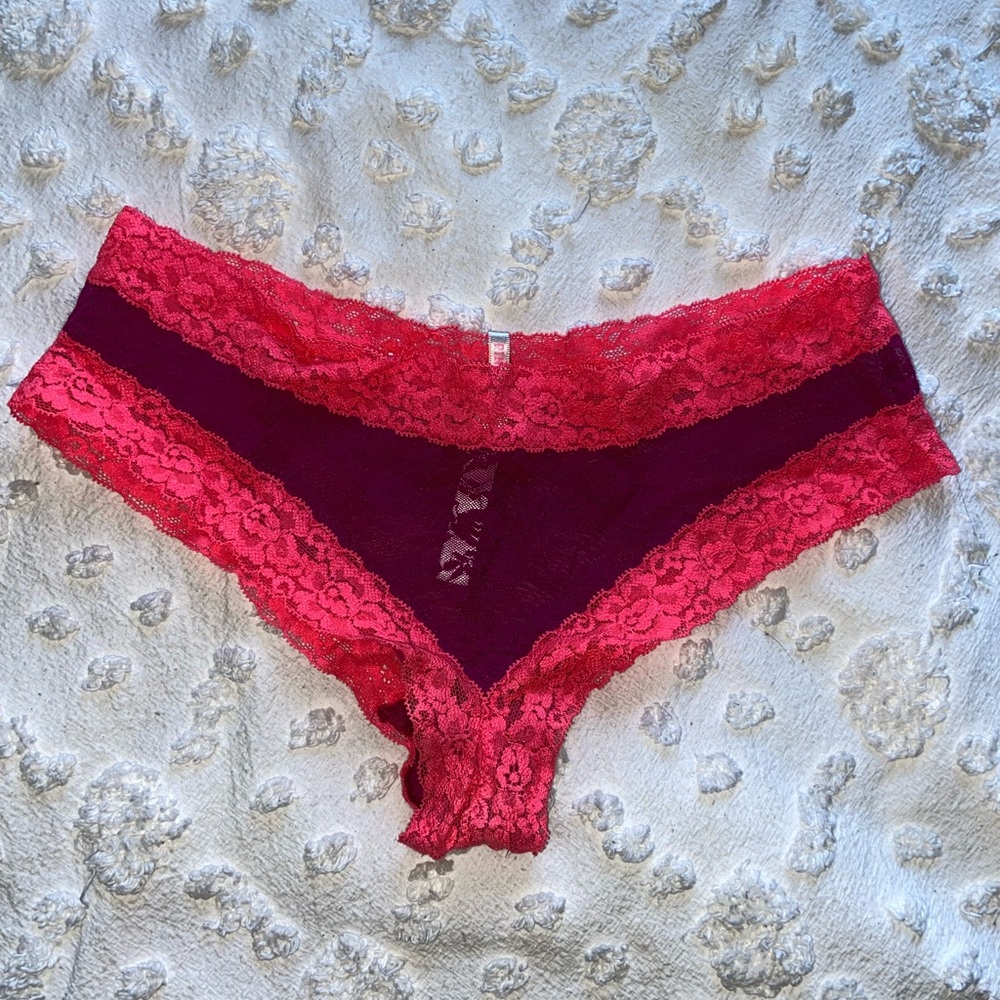 Sheer pink and purple panties